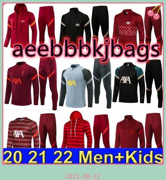 

2021 2022 mens soccer tracksuit survetement de football training suit 21 22 men kids maillot full zipper jacket tracksuits sportswear, Black