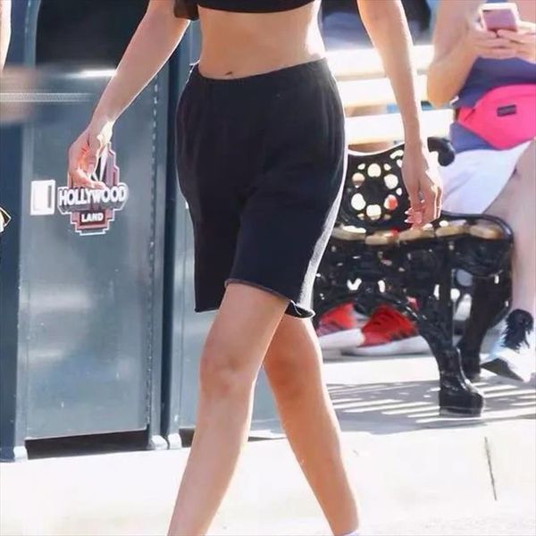 

bella hadid harem summer womens shorts casual loose cotton streetwear hip hop girls dance sport running, White;black