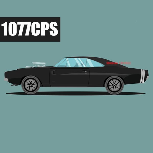 

new 1077pcs motorzied rc muscle car dodged supercar chargers technic model kits building blocks bricks toy kid gift boys 1008
