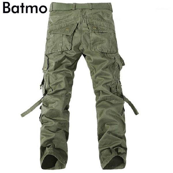 

batmo 2021 arrival autumn cotton military green cargo pants men,men's trousers,plus-size 28-42 018 men's, Black