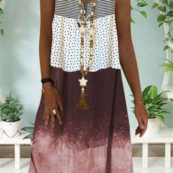 

casual dresses stripe wave point stitching gradual change svels drs loose women's wear, Black;gray