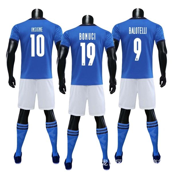 

2020 cup italian d-lee national team jersey home children's printed football suit, Black;white