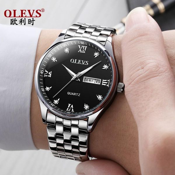 

wristwatches stainless steel waterproof quartz watch men's, Slivery;brown