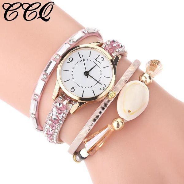

wristwatches luxury watches ccq women vintage crystal bead bracelet dial analog quartz wrist watch dress gift relogio feminino, Slivery;brown
