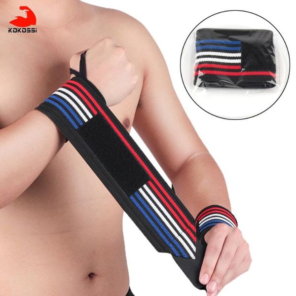 

wrist support kokossi 1 piece fashion weight lifting strap fitness gym sport wrap bandage hand wristband, Black;red