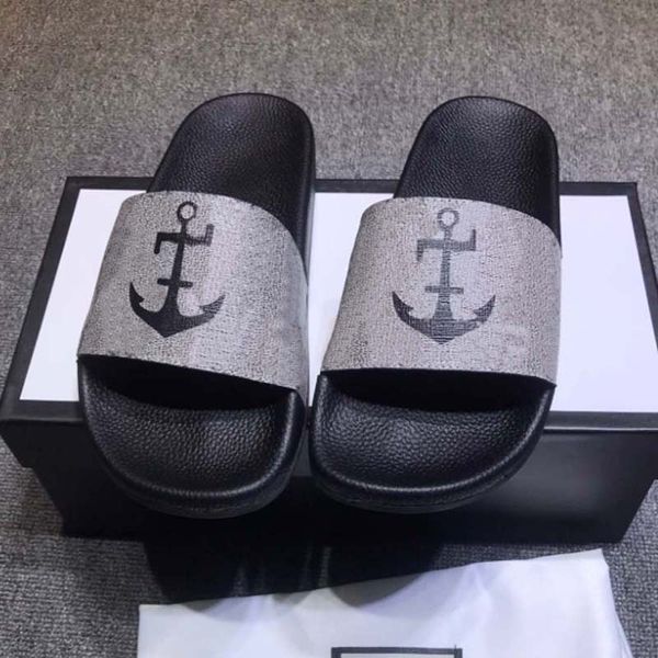 

man women sandals cute slippers embroidery designers slides sandal flip flops striped beach leather rubber flower minecraft slipper loafers, Black