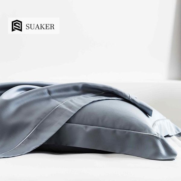 

pillow case suaker luxury 100% silk gray pillowcase beauty healthy 25 momme silky for skin cover women men