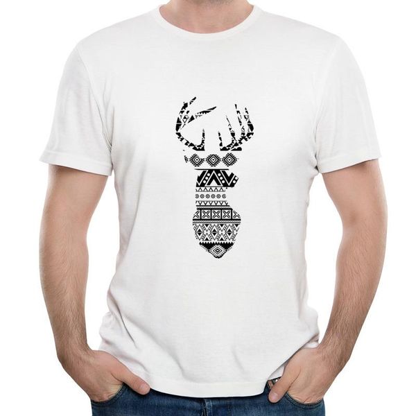 

men's t-shirts birthday day deer aztec pattern customized est summer loose 100% cotton tees cool printing shirt hipster, White;black