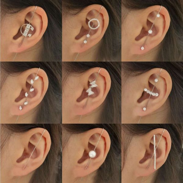 

trendy design personalized temperament puncture studded earrings contour word lightning earrings