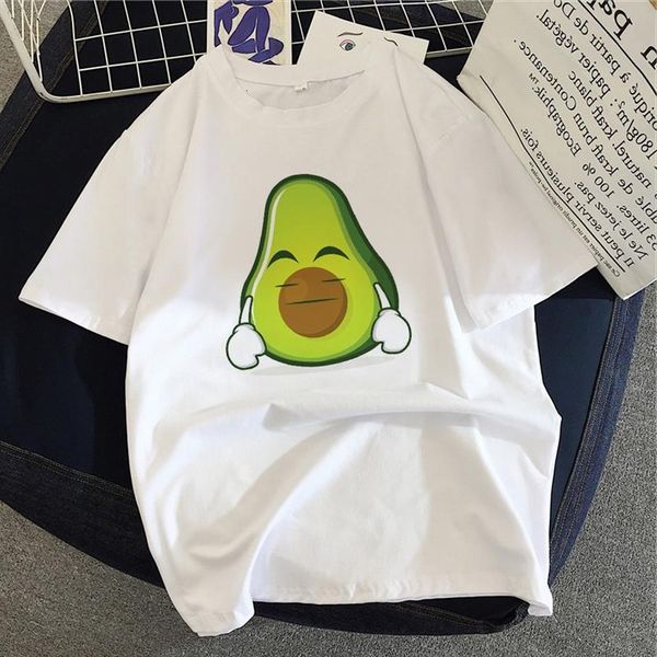 

funny avocado vegan woment cute womens 90s harajuku casual streetwear short sleeve women, White