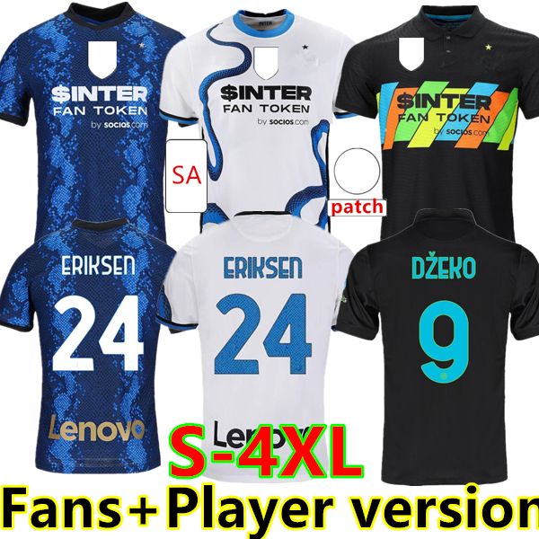 

size:s-4xl inter soccer jersey lukaku milan vidal barella lautaro eriksen alexis hakimi 21 22 football shirt 2021 2022 fans+player version 3, Black;yellow