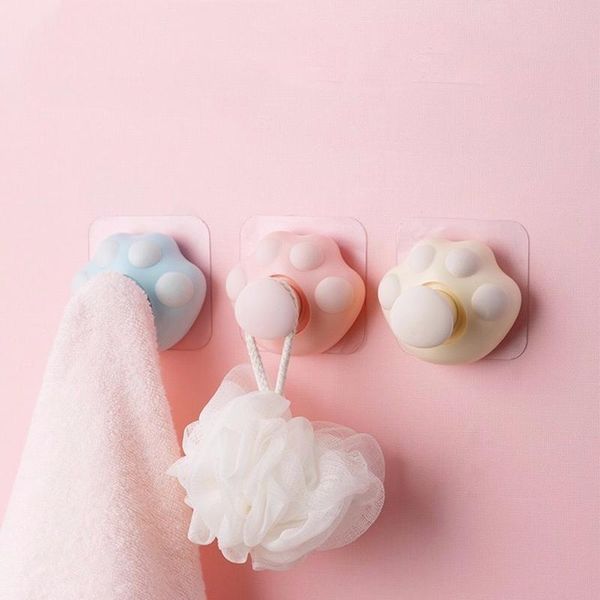 

wall hook adhesive pot cute cat home decor storage organizer key rack kitchen bathroom towel hanger hooks & rails