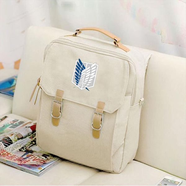 

canvas preppy style backpack anime attack on titan women mochila backpacks student school bags for teenagers girls