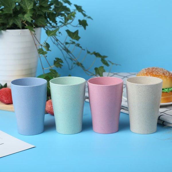

cups & saucers healthy wheat straw biodegradable teeth cup wash tooth bamboo plastic mug tumbler for water coffee milk juice