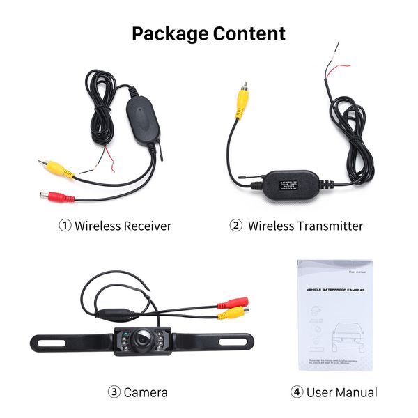 

wireless rearview backup camera for aftermarket car dvd radio rca video receiver transmitter quality