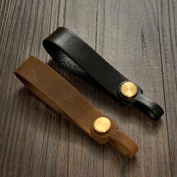 

keychains genuine leather car key holder keychain w/ solid brass screw, Silver