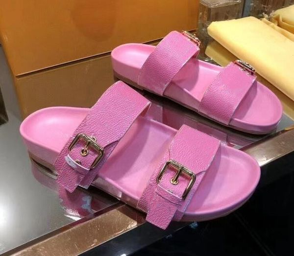 

bom dia flat mule effortlessly slippers stylish slides 2 straps with adjusted gold buckles women summer, Black