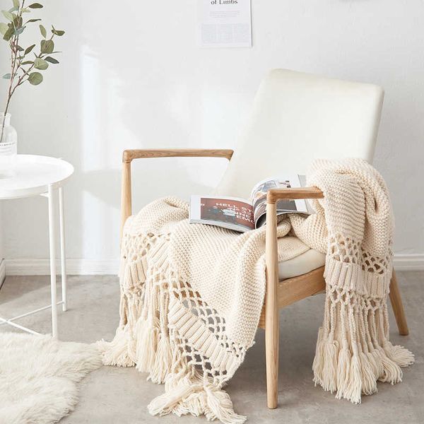 

blanket for beds hand-knitted sofa p props tassel weighted air conditioning chunky knit blankets