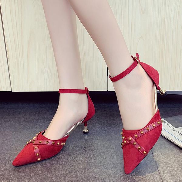 

dress shoes women breathable pumps high heel wedding female fashion hollow with sandals heels u14-86, Black