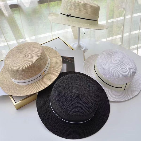

wide brim hats 2021 romantic straw hat sun block beach resort, Blue;gray