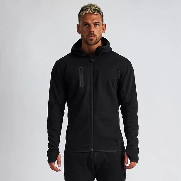 

men's tracksuits sets two-piece sportswear running suit gyms hoodie+trousers sport suits bodybuilding tracksuit hoodie men, Gray