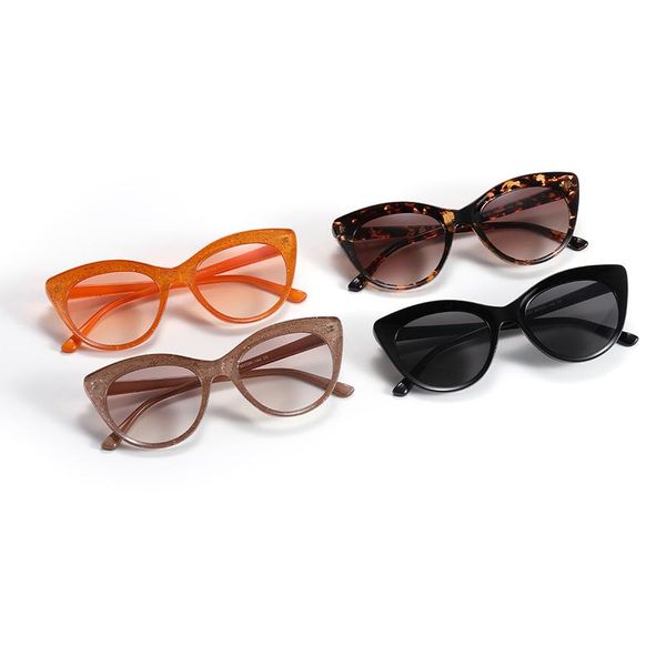 

sunglasses 2021 cat eyes fashion big strong round full frame chinese, White;black