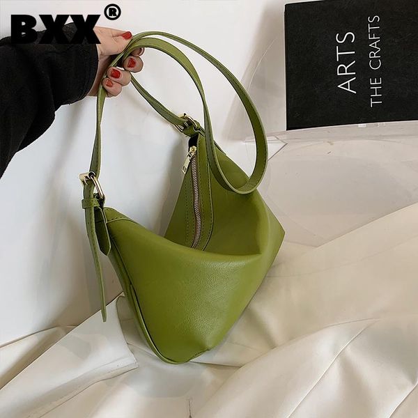 

[bxx] ladies vintage solid color pu leather bags simple women 2021 fashion shoulder bag lady trend handbags purses cb862 cross body