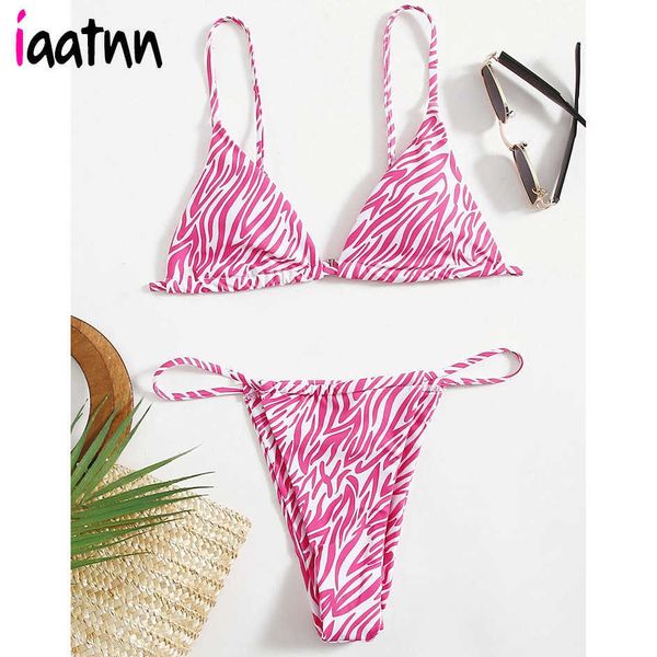 

swimwear zebra bikini 2021 women`s swimsuit female woman mini thong bikinis set bather beachwear swimming for bathing suit, White;black
