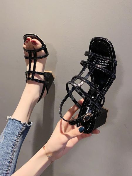 

sandals summer korean fashion versatile temperament high-heeled roman shoes fqy0, Black