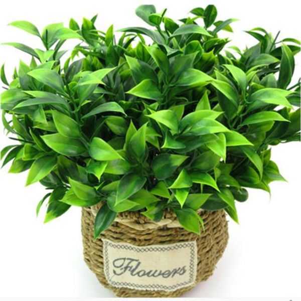 

decorative flowers & wreaths 7 branch/bouquet artificial plastic green plants fake leaves craft foliage home decoration