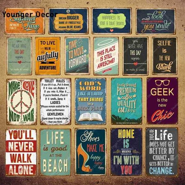 

youll never walk alone metal signs vintage plate wall stickers for bar club room decor romantic poetry painting poster yi-034