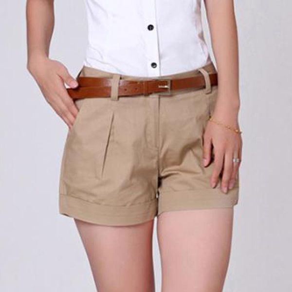 

women's shorts women white suit for fashion solid mid waist wide leg, White;black