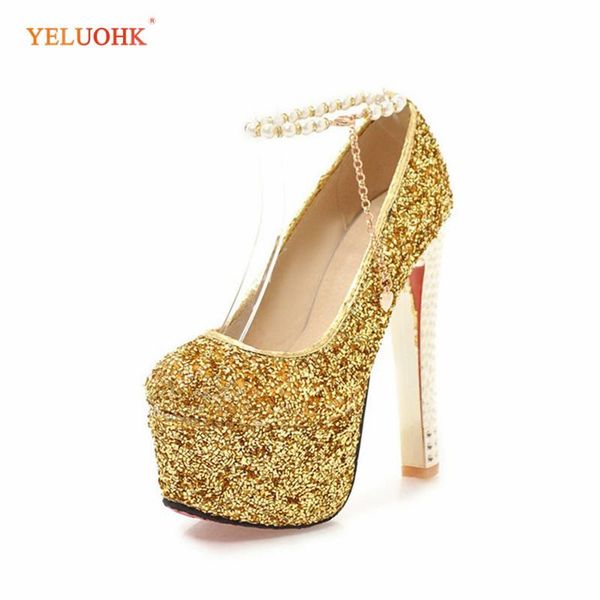 

dress shoes 34-43 extreme high heels big size women 15 cm platform pumps, Black