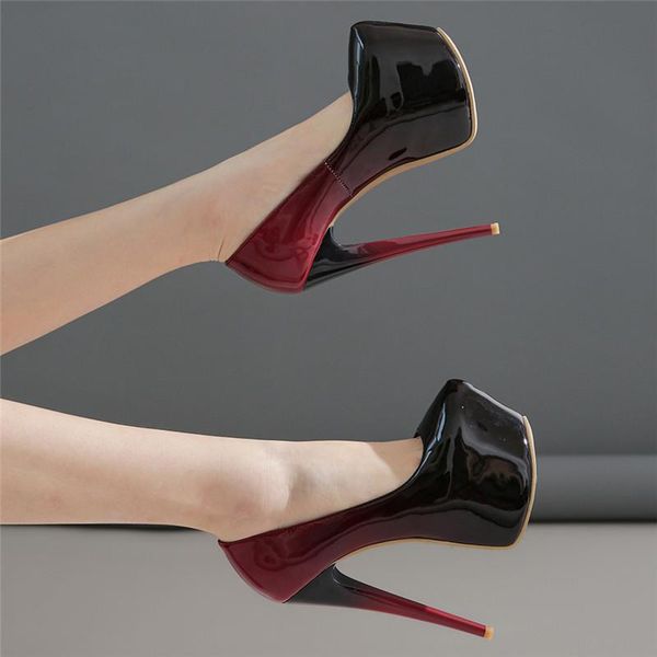 

dress shoes agodor extreme high heels platform pumps 16cm stiletto stripper designer party ladies plus size 47 48, Black