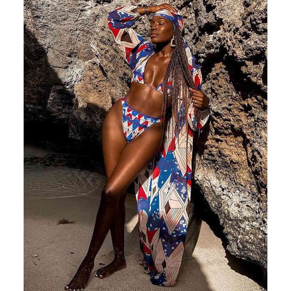 

2021 summer new women's blouse split swimsuit bikini, Black;red