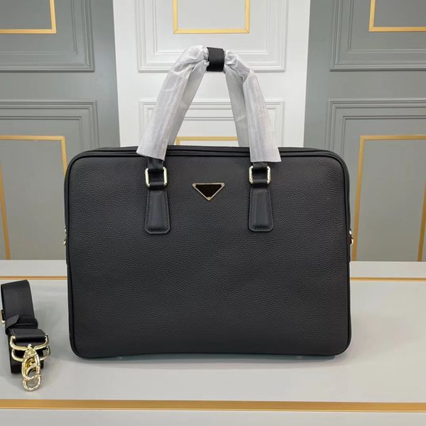 

new men shoulder briefcase black soft leather designer handbag business lapbag messenger bags with men's computer handbags removable sh