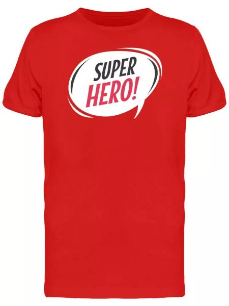 

super hero cool comic text men's tee -image by shutterstock, White;black