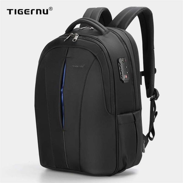 Zaino per laptop da 15,6 pollici antispruzzo Tigernu NO Key TSA Anti Theft Men Zaino da viaggio Zaino per adolescenti Borsa da viaggio maschile mochila 210929