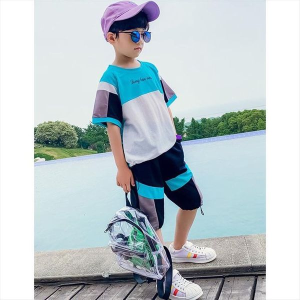 

summer boys clothing sets children t shirt short sleeve pants two pieces set kids baby clothes 6 8 10 11, White