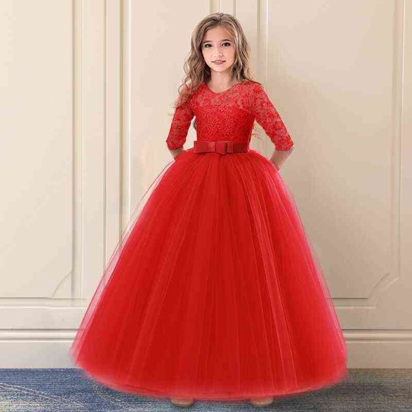 

teenage girl clothes summer 2021 lace flower girl dress for wedding party kids clothes children's princess costume 10 12 14 year g1129, Red;yellow
