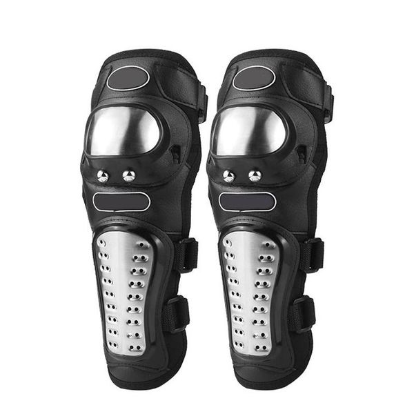 

elbow & knee pads 4pcs stainless steel thickened plate wear-resistant shatter-resistant fh99, Black;gray