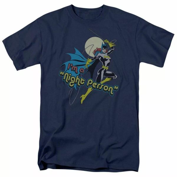 

Batgirl Night Person T Shirt Mens Licensed Batman DC Comics Tee Navy, White;black