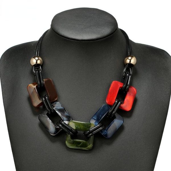 

chokers leather cord statement necklace & pendants vintage weaving collar choker for women jewelry sweater chain, Golden;silver