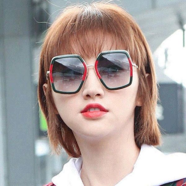 

large frame sun glasses all-match irregular sunglasses women color matching, White;black