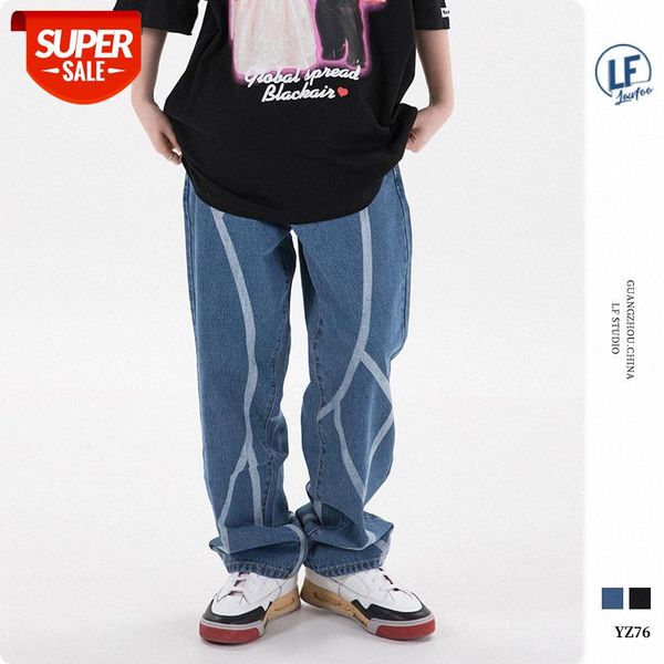 

lawfoo chinese men's washed striped trousers casual jeans #vk1k, Black