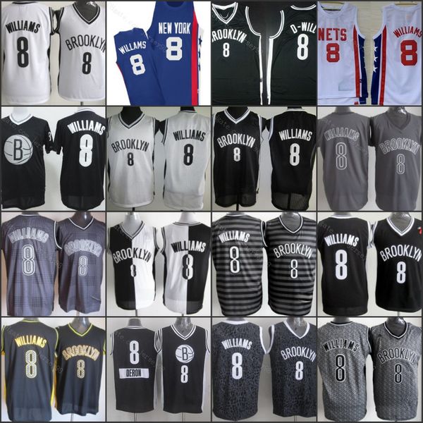 

brooklyn nets men #8 d-will nickname williams men retro jersey, Black