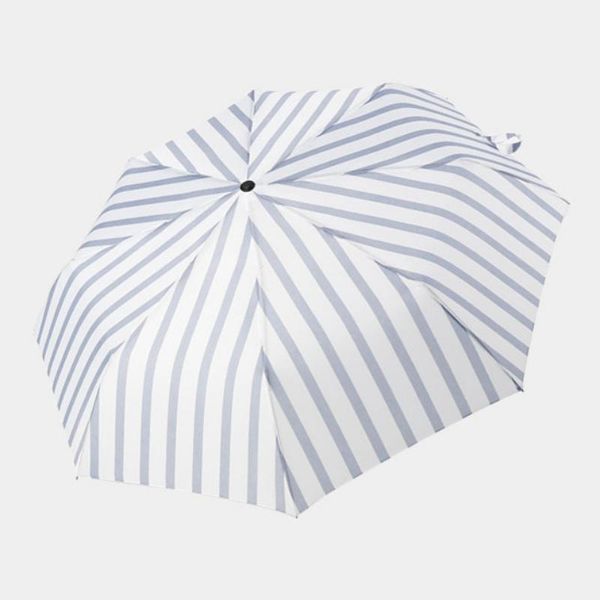 

umbrellas tri-fold 2 colors rain sun protection stripes folding outdoor compact
