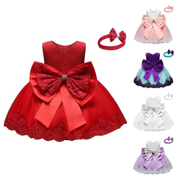 

girls' tulle flower princess wedding dress for toddler girls princedress kids clothes baby children clothing vestido girl's dresse, Red;yellow