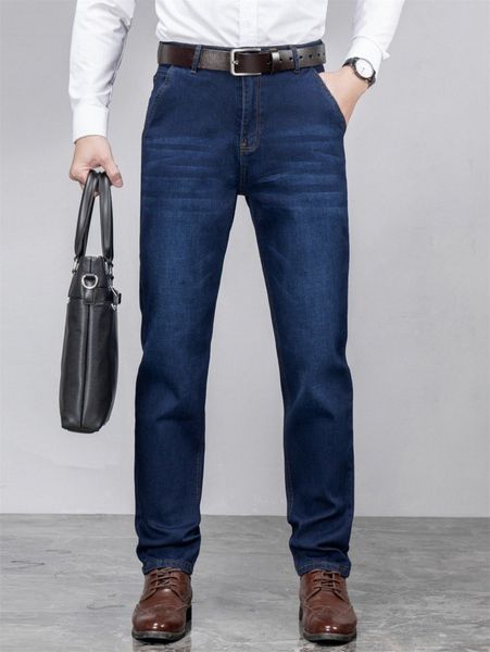 

men letter embroidery slant pocket jeans without belt g1gs#, Blue