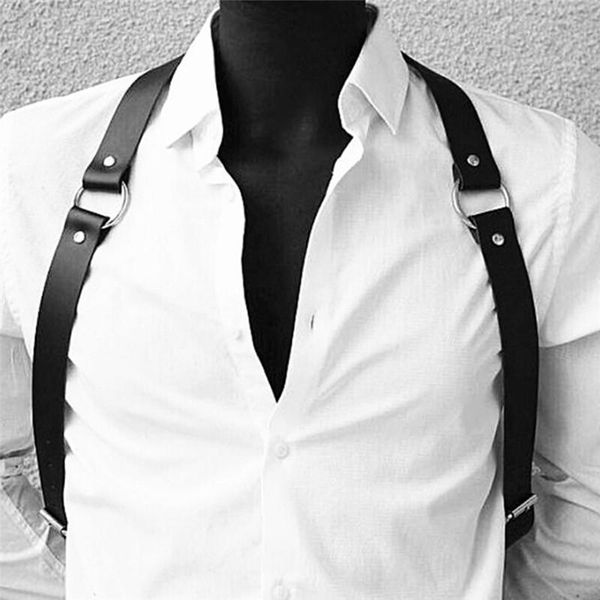 

belts arns de pecho cuero ajustable para hombre y mujer, cinturn negro, punk, accesorios ropa disfraces, 1 unidad, Black;brown